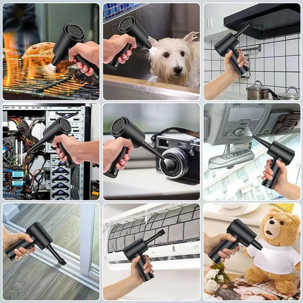 Wireless Air Duster Compressed Air Blower Gun 51000RPM Air Duster For Computer Keyboard PC Clean Gadget Blower Send 6 Accessorie