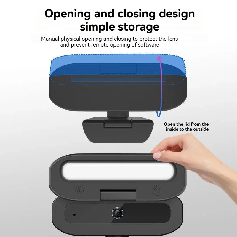 Lenovo 4K HD 60fps Live Webcam 2K Full Hd Camera Usb Autofocus Pc Rotatable Microphone Fill Light Streaming Camera For Live 2026