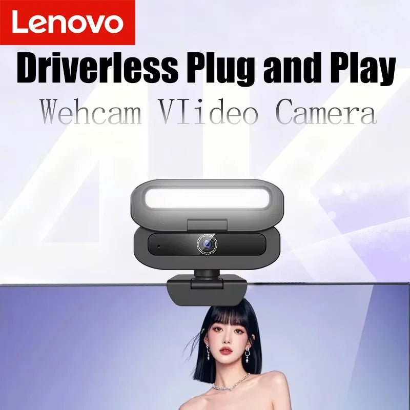 Lenovo 4K HD 60fps Live Webcam 2K Full Hd Camera Usb Autofocus Pc Rotatable Microphone Fill Light Streaming Camera For Live 2026