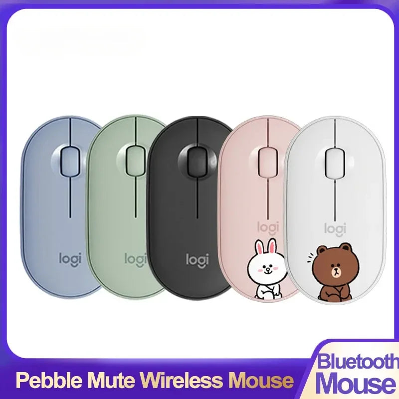 Logitech Pebble M350 Wireless Bluetooth Mouse, Silent Slim Unifying Colorful Mouse for Laptop PC Office Home